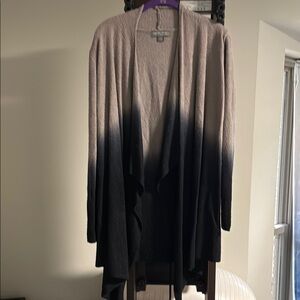 Barefoot Dreams Tan and Black Ombré Cardigan Sweater